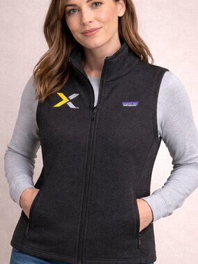 Patagonia Womens Fleece Vest Large Black Full Zip 4 Pocket Outdoor Jacket